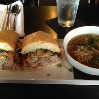 Lucky Belly - Lunch special (lemongrass soup and Kalua pig sandwich) - Bars Near Me - Honolulu, Hawaii