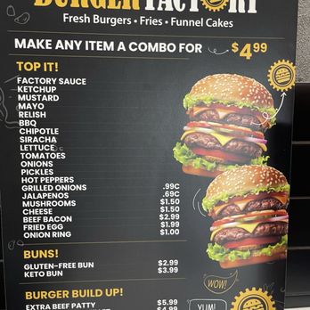 Burger Factory - Menu - Fast Food Near Me - Toronto, Ontario