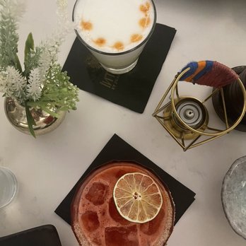 INTIMO - Pico sour and their tequila cocktail - Peruvian Near Me - Miami Beach, Florida