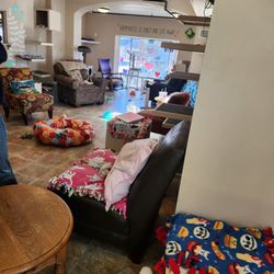 Coffee Cats - Big room with several chairs, probably has a cat hiding in the chair.
