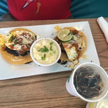 Staks Pancake Kitchen - Memphis - Huevos Rancheros (over hard) and Gouda grits. - American Near Me - Memphis, Tennessee Staks Pancake Kitchen - Memphis - Huevos Rancheros (over hard) and Gouda grits. - American Near Me - Memphis, Tennessee