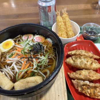 Umai Katsu - Shrimp tempura udon noodle soup with side of gyoza - Japanese Near Me - Quincy, Massachusetts