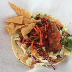 Ricasalsa - Local Fish Tacos, fresh in flavours and more than 9 vegetables and delicious fresh fried chips. Just a piece of art!!