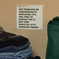 Dovie's Westside Laundry - If you have issues, don't bother to call. The owner is just plain rude.
