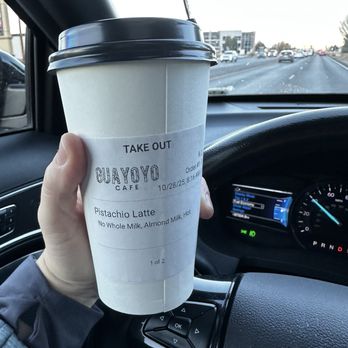 Guayoyo Café - Pistachio latte to go - Coffee & Tea Near Me - Pleasant Grove, Utah