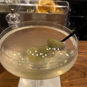 Atlantic Fish - Martini with blue cheese stuffed olives - Seafood Near Me - Boston, Massachusetts