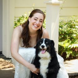 The Queen's Bees - My daughter and my grand-dog - the dog did not need her make up or hair done!
