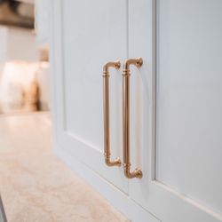 The details...bedrosians taj mahal quartzite counters, top knobs hardware