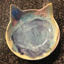 A cute cat plate my daughter uses for just about everything