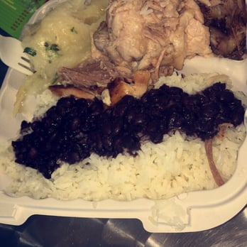 Las Olas Cafe - Pernil white rice black beans and yuca - Cuban Near Me - Miami Beach, Florida Las Olas Cafe - Pernil white rice black beans and yuca - Cuban Near Me - Miami Beach, Florida