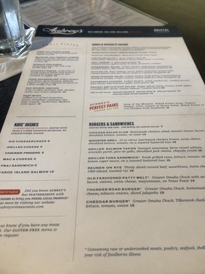 Menu photo 1 Aubrey's Bristol, TN