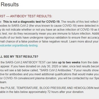 Stanford Blood Center - What you'll see whan you log on to the SBC site to view your COVID test results - Blood & Plasma Donation Centers Near Me - Menlo Park, California Stanford Blood Center - What you'll see whan you log on to the SBC site to view your COVID test results - Blood & Plasma Donation Centers Near Me - Menlo Park, California