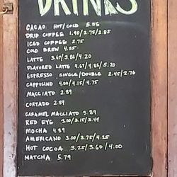 The Healing Grounds - Drink menu