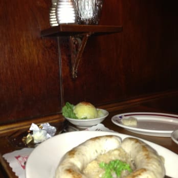 Student Prince - "White dinner" bratwurst, potato salad and sauerkraut - German Near Me - Springfield, Massachusetts Student Prince - "White dinner" bratwurst, potato salad and sauerkraut - German Near Me - Springfield, Massachusetts