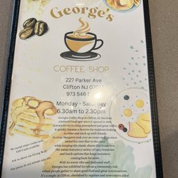George's Coffee Shop - Menu front