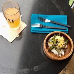 The Spindle - Spindle Clubhouse: insanely good rice bowl from Wilson Gourley pop-up and a funky beer. What's not to love?