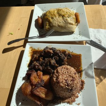 Fusion East - Oxtail rice n peas plantains/ curry chicken roti - Caribbean Near Me - Brooklyn, New York