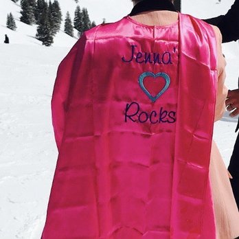 Crested Embroidery - Custom embroidered capes made for my friends to wear at Pink Vail cancer event! - Embroidery & Crochet Near Me - Lakewood, Colorado