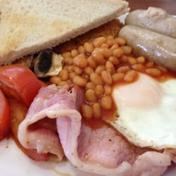 Valentino's - Full English breakfast for £7. Very average food.