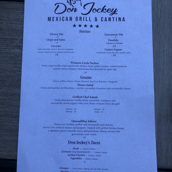 Don Jockey - Menu page 1 of 2 - Mexican Near Me - Midway, Kentucky Don Jockey - Menu page 1 of 2 - Mexican Near Me - Midway, Kentucky