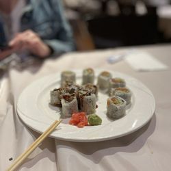 Geisha Sushi Bistro - Eel roll, Spicy Salmon Roll