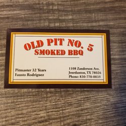Old Pit No 5 Smoked BBQ - Calling Card