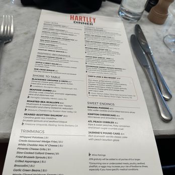 Hartley Kitchen & Cocktails - Menu - American Near Me - Atlanta, Georgia