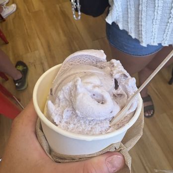 Panhandle Cone & Coffee - huckleberry and lavender wildflower, Single split scoop. - Coffee & Tea Near Me - Sandpoint, Idaho