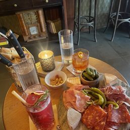 Charcuterie and drinks!
