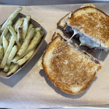 The Melt - Philly Patty Melt with Regular Fries - Sandwiches Near Me - La Jolla, California The Melt - Philly Patty Melt with Regular Fries - Sandwiches Near Me - La Jolla, California