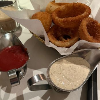 The Bull Ring - Onion rings and dipping sauce - Steakhouses Near Me - Santa Fe, New Mexico The Bull Ring - Onion rings and dipping sauce - Steakhouses Near Me - Santa Fe, New Mexico