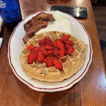 Tony’s Diner & Restaurant - Strawberry waffles, over easy eggs, bacon - Diners Near Me - Charlottesville, Virginia Tony’s Diner & Restaurant - Strawberry waffles, over easy eggs, bacon - Diners Near Me - Charlottesville, Virginia