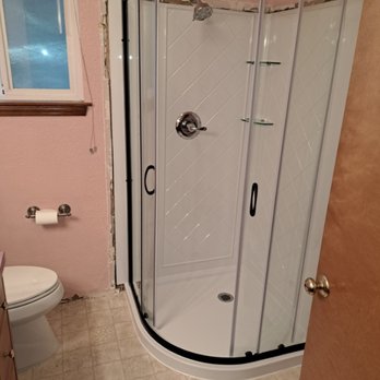 Ace Works - New shower install in 1 day, there is still some sheetrock repair to be done. - Plumbing Near Me