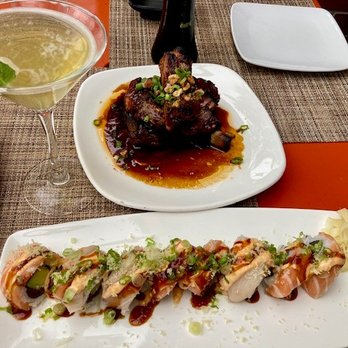 TAKA - Green tea martini, Pork spare ribs app, Jun-san sushi roll - Japanese Near Me - Asbury Park, New Jersey
