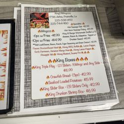 King of Wingz - Menu