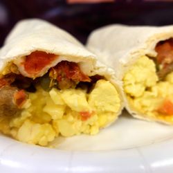 Wawa - Burrito - Scrambled Eggs/Sausage - breakfast in burrito form. Great for people on the go and eating in their cars.