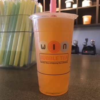 WIN Bubble Tea - Hickory Hollow - Fruit Tea Passion Fruit & Mango Popping Boba - Bubble Tea Near Me - Antioch, Tennessee