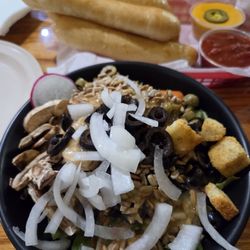 The bowl you get (along with a plate) for the large one trip to the salad bar