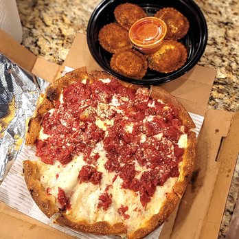Rosati's Pizza - 12" Chicago-style deep dish pizza with side of fried ravioli - Pizza Near Me - Morrisville, North Carolina Rosati's Pizza - 12" Chicago-style deep dish pizza with side of fried ravioli - Pizza Near Me - Morrisville, North Carolina