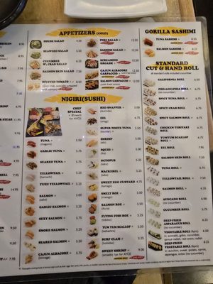 Menu photo 7 Gorilla Sushi Las Vegas, NV