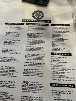 Menu photo 1 Scratch Steakhouse And Lounge Louisville, OH Menu photo 1 Scratch Steakhouse And Lounge Louisville, OH