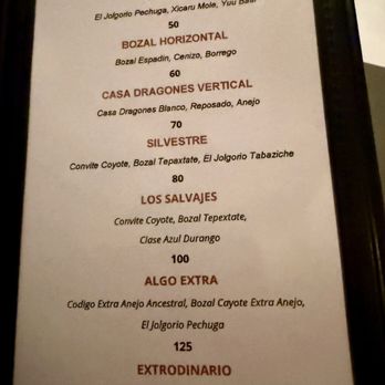 Sazon - Mezcal flight menú - Mexican Near Me - Santa Fe, New Mexico