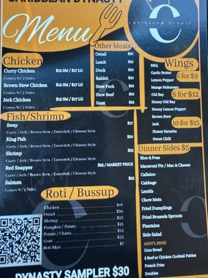 Menu photo 1 Caribbean Dynasty Baltimore, MD