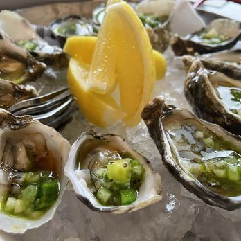 Trestles Restaurant - I don't think I've ever had such amazing oysters, see the oil on top! Soooo good! - New American Near Me - Capitola, California