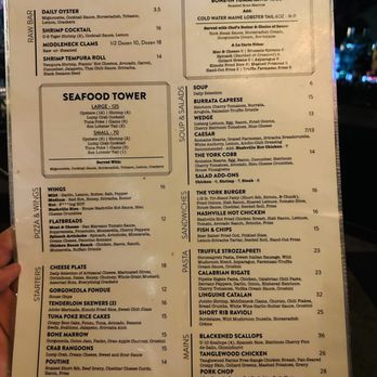 The York - Menu - New American Near Me - Syracuse, New York