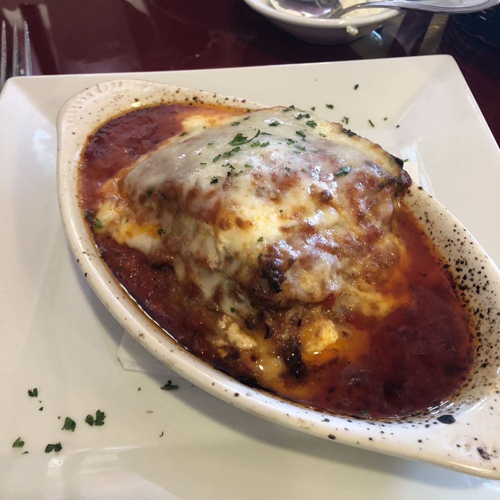 Lunch portion of lasagna Lunch portion of lasagna