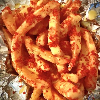 Fatboi Slims - Hot fries.  Hot cheeto dusted and melted cheese fries - Burgers Near Me