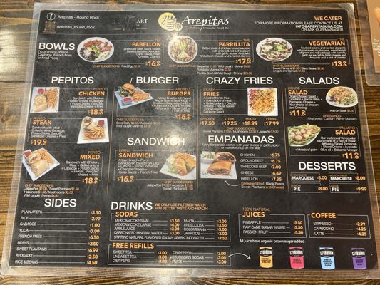 Menu photo 3 Arepitas Round Rock, TX