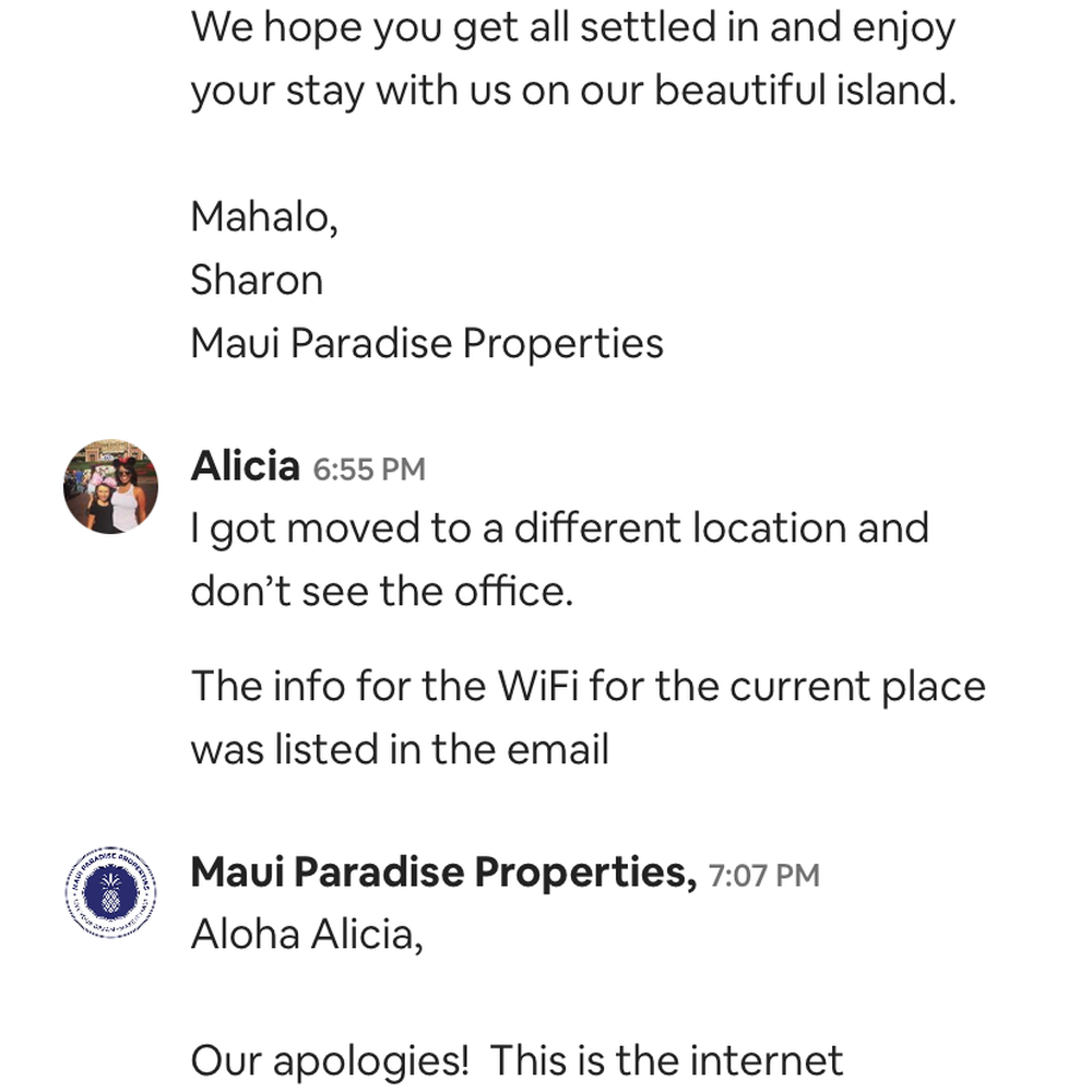 Maui Paradise Properties - Sorry, but nothing they can do. - Vacation Rental Agents Near Me - Lahaina, Hawaii Maui Paradise Properties - Sorry, but nothing they can do. - Vacation Rental Agents Near Me - Lahaina, Hawaii