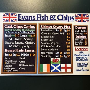 Evans Fish and Chips - Menu.. - Fish & Chips Near Me - Flagstaff, Arizona
